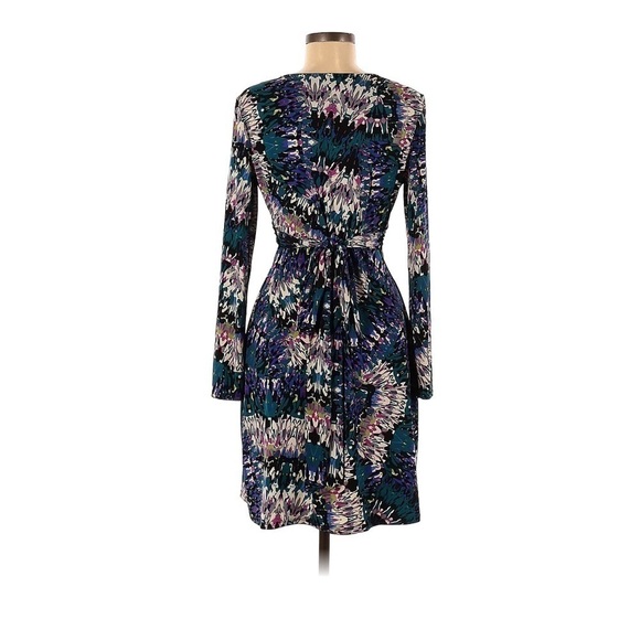 Nicole Miller Nicole Abstract Print Surplice Dress Size S - Picture 2 of 7